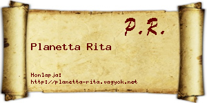 Planetta Rita névjegykártya